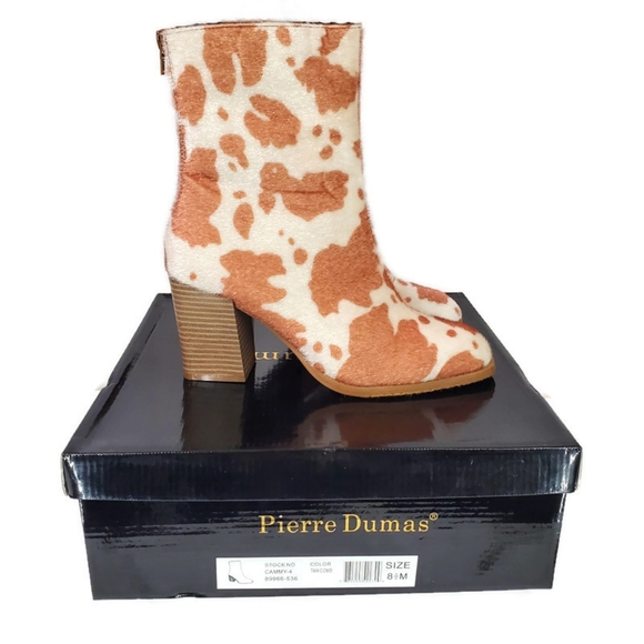 Pierre Dumas Women's Tan & Beige Cow Vegan Cammy Ankle Bootie Size 8.5 NWT - Picture 4 of 9